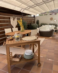 Cheap Beliani Tarjoiluvaunu Akaasia Vaalea Puu Sassari