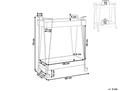 Sale Beliani Tarjoiluvaunu Keisaripuu/Metalli Tumma Puu/Musta Balme
