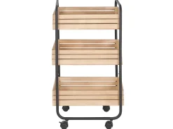 Säilytys<Beliani Tarjoiluvaunu Keisaripuu/Rauta Vaalea Puu/Musta Formia