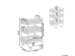 Säilytys<Beliani Tarjoiluvaunu Keisaripuu/Rauta Vaalea Puu/Musta Formia