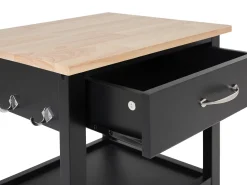 Cheap Beliani Tarjoiluvaunu Laatikko Kaappi Vaalea Puu/Musta Siena