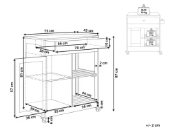 Cheap Beliani Tarjoiluvaunu Laatikko Kaappi Vaalea Puu/Musta Trapani