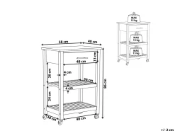 Säilytys<Beliani Tarjoiluvaunu Laatikko Vaalea Puu/Valkoinen Hiuma