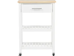 Säilytys<Beliani Tarjoiluvaunu Laatikko Vaalea Puu/Valkoinen Hiuma