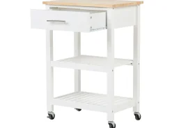 Säilytys<Beliani Tarjoiluvaunu Laatikko Vaalea Puu/Valkoinen Hiuma