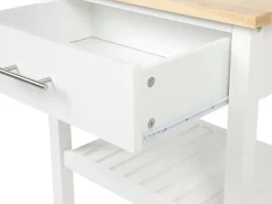 Säilytys<Beliani Tarjoiluvaunu Laatikko Vaalea Puu/Valkoinen Hiuma