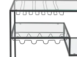 Fashion Beliani Tarjoiluvaunu Lasitasolla Rauta Musta Marcola