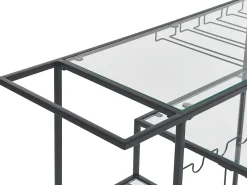 Fashion Beliani Tarjoiluvaunu Lasitasolla Rauta Musta Marcola