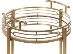 Säilytys<Beliani Tarjoiluvaunu Peililasitasolla Rauta Kulta Farley