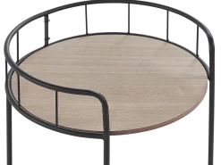 Säilytys<Beliani Tarjoiluvaunu Vaalea Puu/Musta Hiko