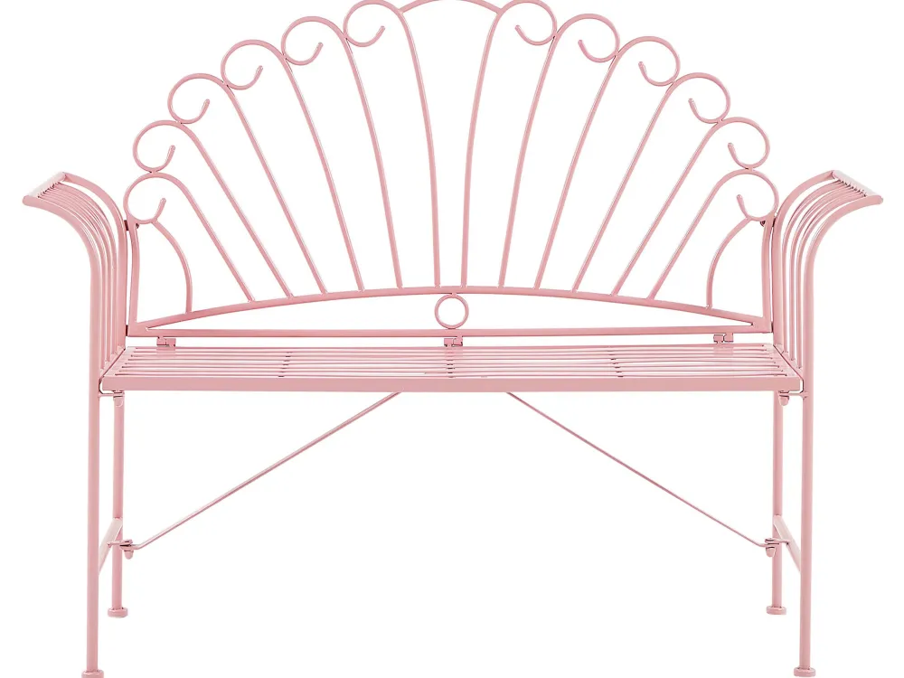 Best Beliani Terassipenkki Ja Poyta Metalli Vaaleanpunainen Cavinia