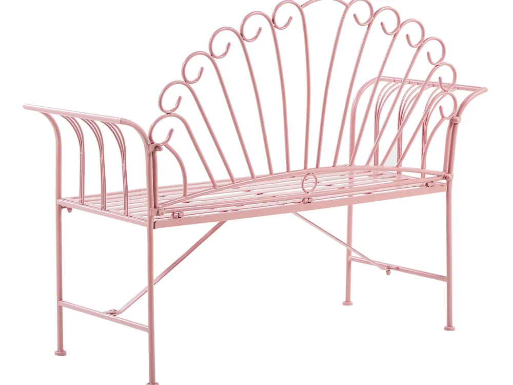 Best Beliani Terassipenkki Ja Poyta Metalli Vaaleanpunainen Cavinia