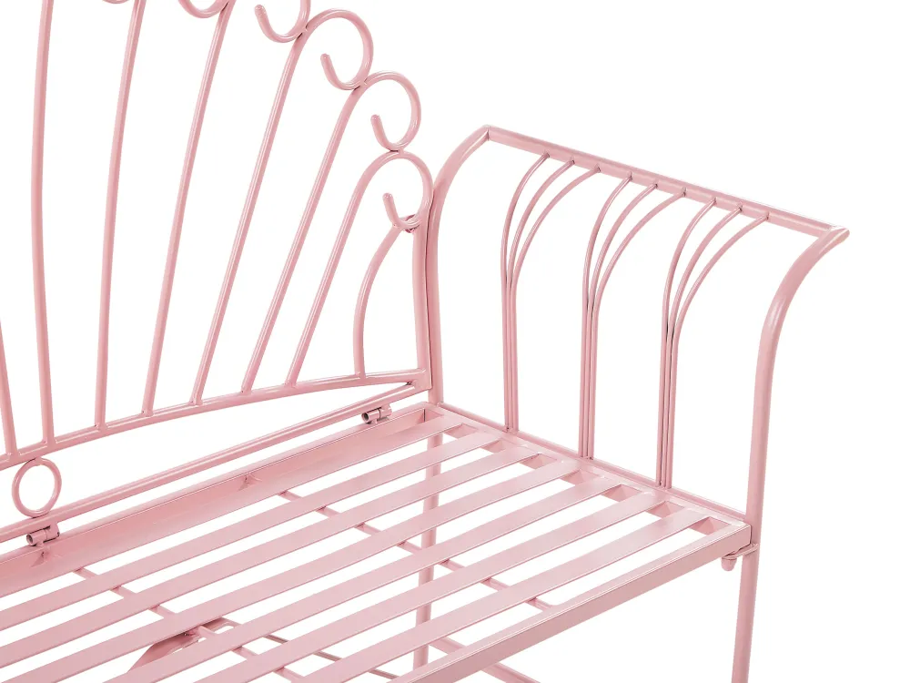 Best Beliani Terassipenkki Ja Poyta Metalli Vaaleanpunainen Cavinia