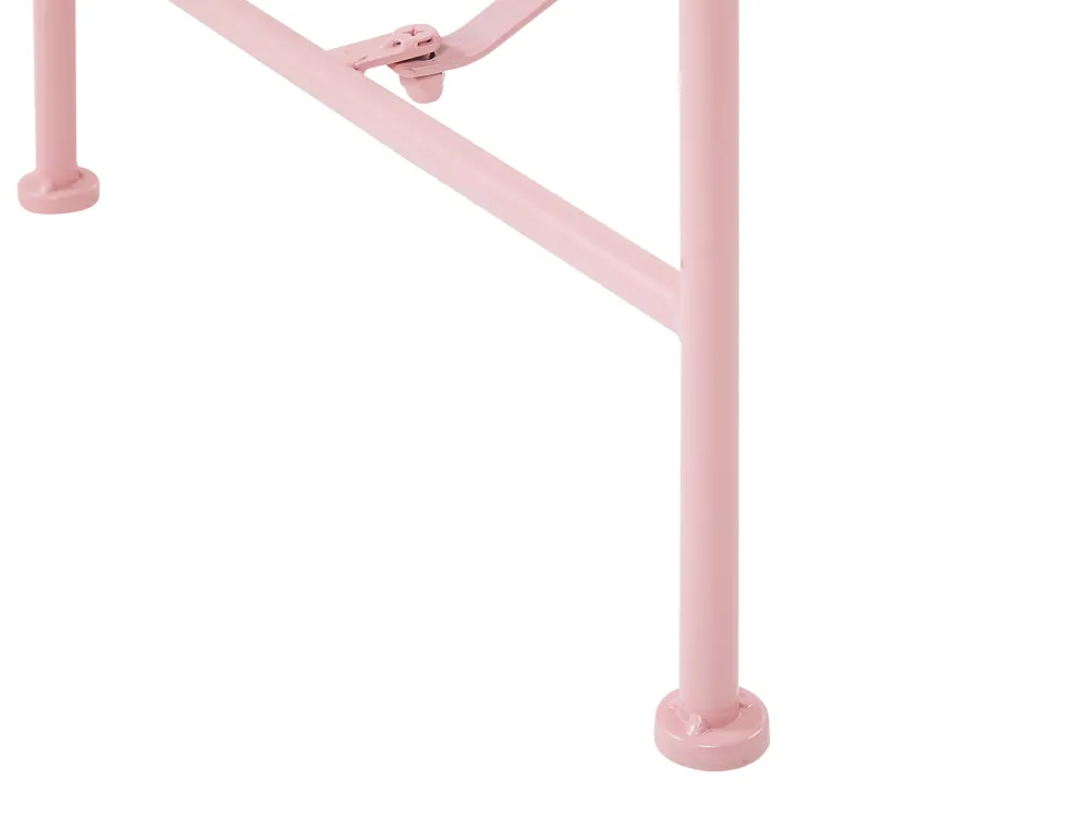 Best Beliani Terassipenkki Ja Poyta Metalli Vaaleanpunainen Cavinia