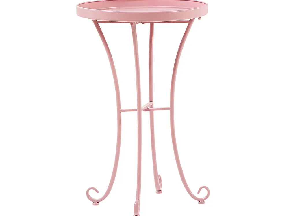 Best Beliani Terassipenkki Ja Poyta Metalli Vaaleanpunainen Cavinia