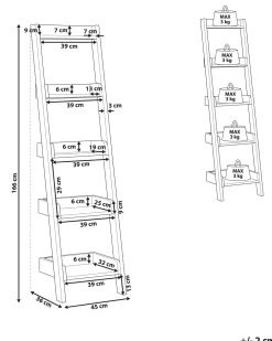New Beliani Tikashylly 5 Hyllya Tumma Puu/Valkoinen Mobile Duo