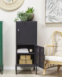 Cheap Beliani Toimistokaappi Teras 2 Ovea Musta Huron