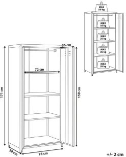 New Beliani Toimistokaappi Teras 2 Ovea Vihrea Varna