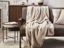 Best Beliani Torkkupeitto Kangas Beige 150 X 200 Cm Labyar