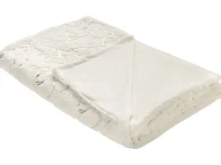 Tekstiilit<Beliani Torkkupeitto Kangas Kermanvalkoinen 130 X 180 Cm Godavari