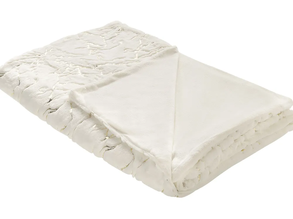 Tekstiilit<Beliani Torkkupeitto Kangas Kermanvalkoinen 130 X 180 Cm Godavari