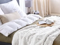 Flash Sale Beliani Torkkupeitto Kangas Luonnonvalkoinen 200 X 220 Cm Chaab