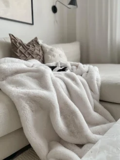 Flash Sale Beliani Torkkupeitto Kangas Luonnonvalkoinen 200 X 220 Cm Chaab