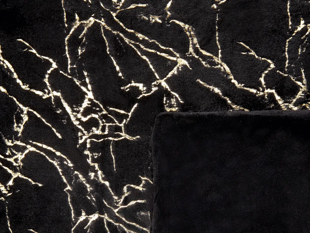 Online Beliani Torkkupeitto Kangas Musta 130 X 180 Cm Godavari