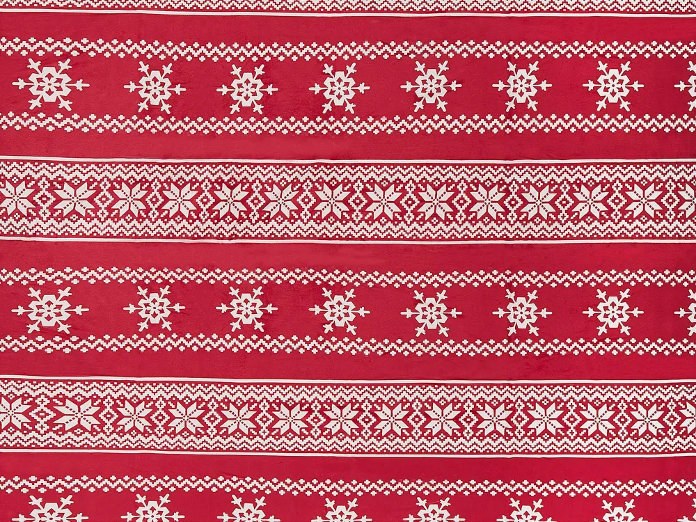 Tekstiilit<Beliani Torkkupeitto Kangas Punainen/Valkoinen 150 X 200 Cm Vantaa