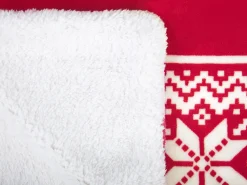 Tekstiilit<Beliani Torkkupeitto Kangas Punainen/Valkoinen 150 X 200 Cm Vantaa