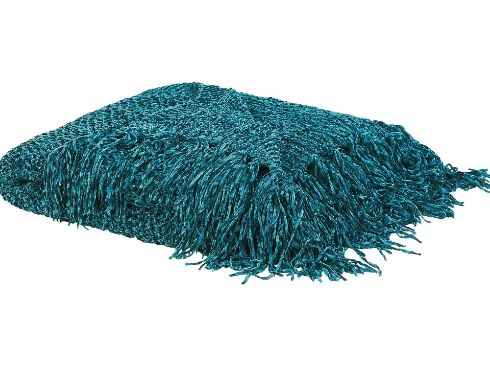 Discount Beliani Torkkupeitto Kangas Smaragdinvihrea 150 X 200 Cm Hamat