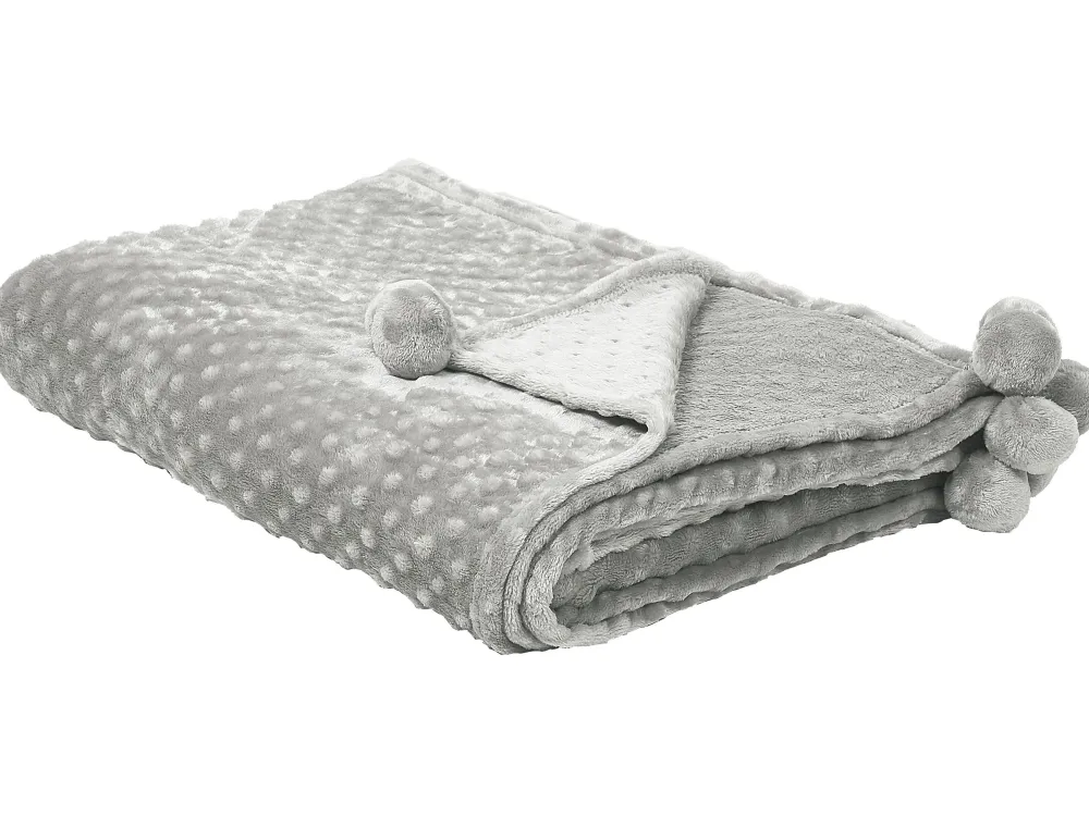 New Beliani Torkkupeitto Kangas Vaaleanharmaa 200 X 220 Cm Samur