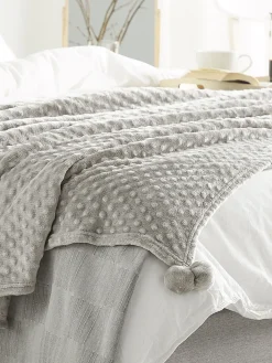 New Beliani Torkkupeitto Kangas Vaaleanharmaa 200 X 220 Cm Samur