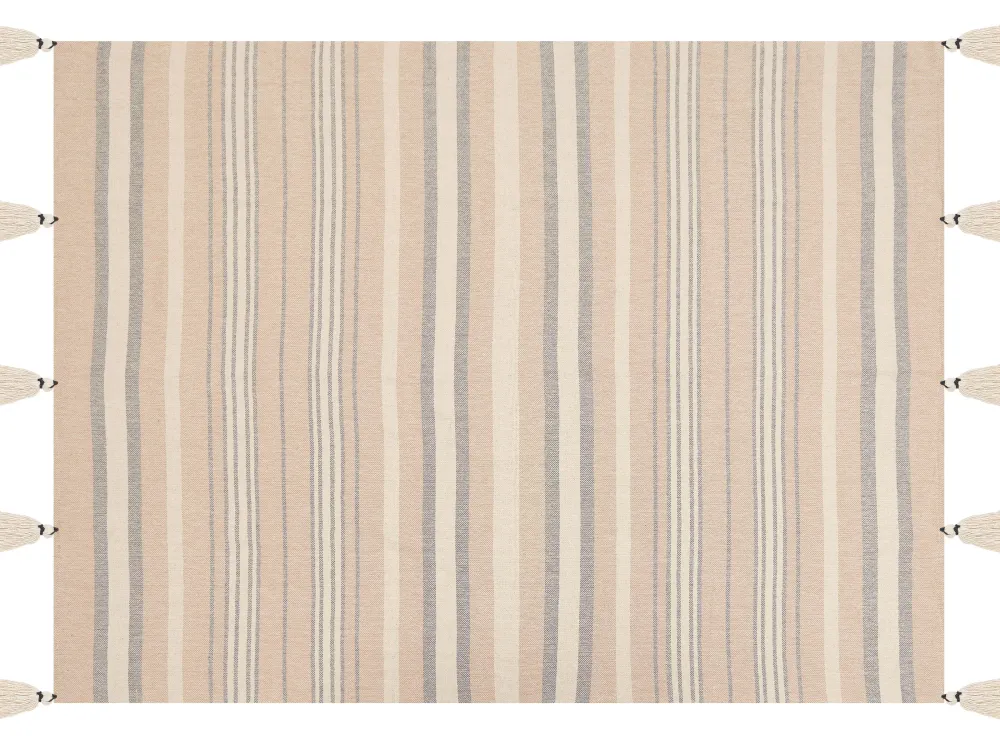 Tekstiilit<Beliani Torkkupeitto Puuvilla Beige 130 X 170 Cm Yarseli