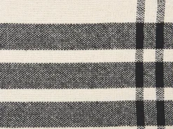 Cheap Beliani Torkkupeitto Puuvilla Luonnonvalkoinen/Musta 130 X 170 Cm Yuvali