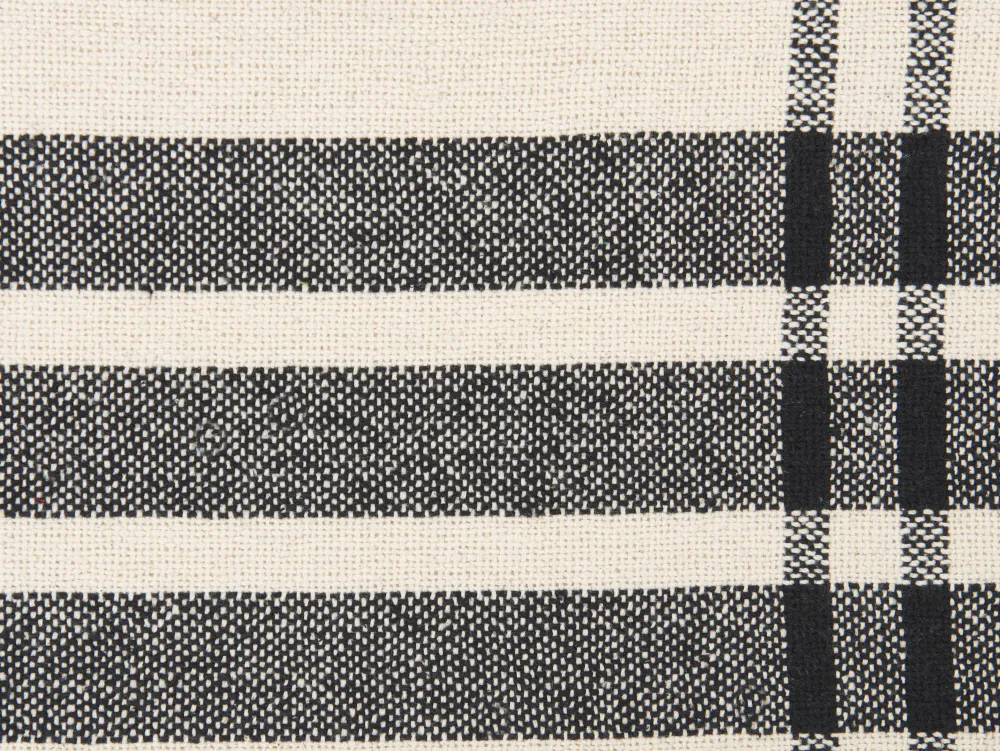 Cheap Beliani Torkkupeitto Puuvilla Luonnonvalkoinen/Musta 130 X 170 Cm Yuvali