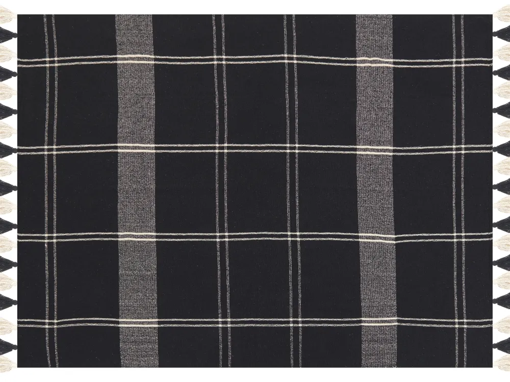 Tekstiilit<Beliani Torkkupeitto Puuvilla Musta 130 X 170 Cm Kulac