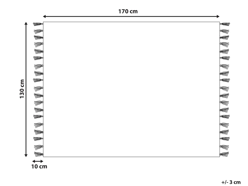 Tekstiilit<Beliani Torkkupeitto Puuvilla Musta 130 X 170 Cm Kulac