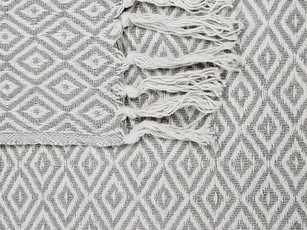 New Beliani Torkkupeitto Puuvilla Pastellipinkki/Vaalea Beige 125 X 150 Cm Mityal