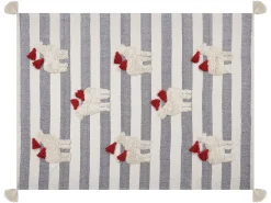 Tekstiilit<Beliani Torkkupeitto Puuvilla Valkoinen/Harmaa 125 X 150 Cm Namtar