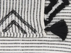 Tekstiilit<Beliani Torkkupeitto Valkoinen/Musta 130 X 150 Cm Saatli