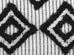 Tekstiilit<Beliani Torkkupeitto Valkoinen/Musta 130 X 150 Cm Saatli