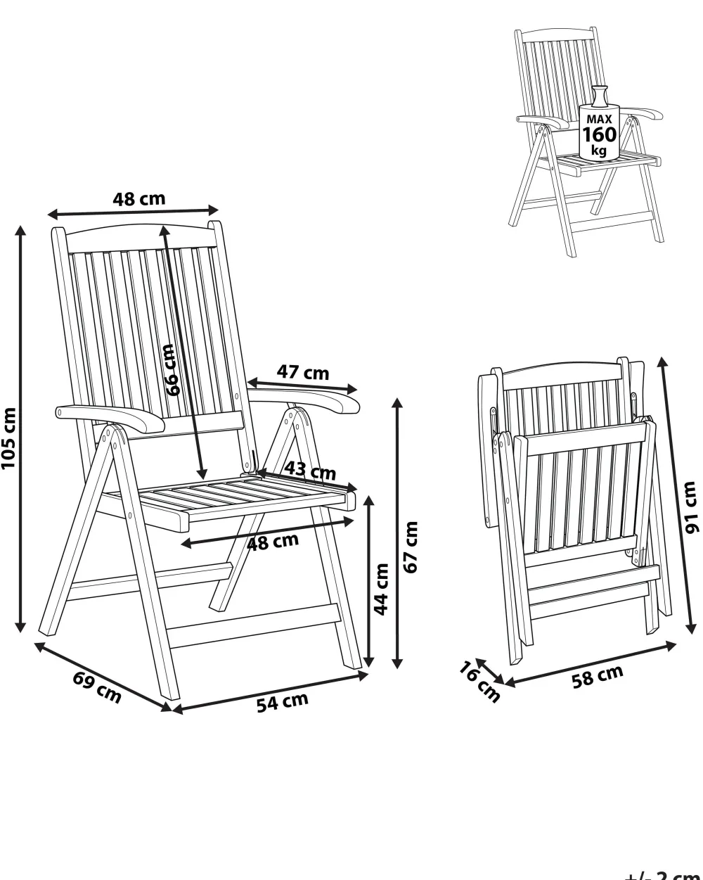 Ulkokalusteet<Beliani Tumma Akaasiapuinen Puutarhatuoli Toscana