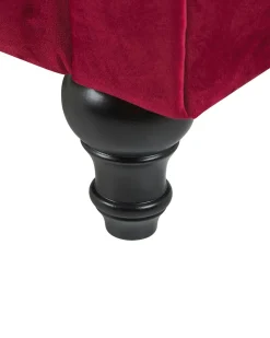 Nojatuolit<Beliani Tummanpunainen Samettiverhoiltu Nojatuoli Chesterfield