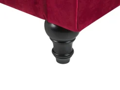 Sohvat<Beliani Tummanpunainen Samettiverhoiltu Sohvaryhma Chesterfield