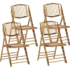 Tuolit<Beliani Tuoli Bambu Kokoontaitettava Ruskea 4 Kpl Trentor