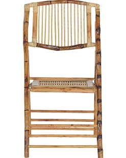 Tuolit<Beliani Tuoli Bambu Kokoontaitettava Ruskea 4 Kpl Trentor