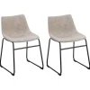 New Beliani Tuoli Kangas Beige 2 Kpl Batavia