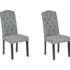 Tuolit<Beliani Tuoli Kangas Harmaa 2 Kpl Shirley