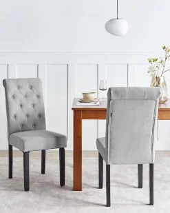 Flash Sale Beliani Tuoli Kangas Harmaa 2 Kpl Velva